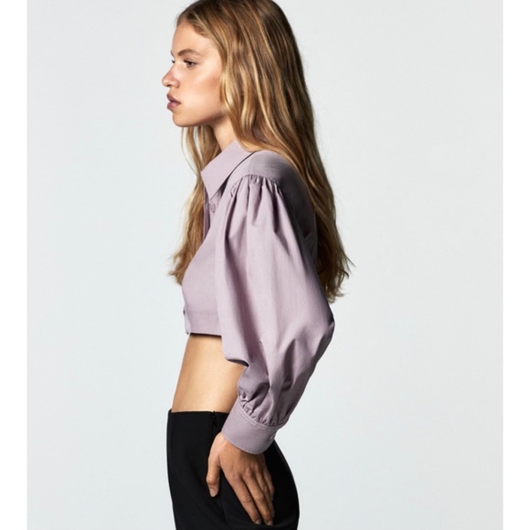 Zara Cropped Poplin Shirt - Picture 3 of 7
